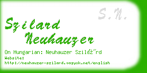 szilard neuhauzer business card